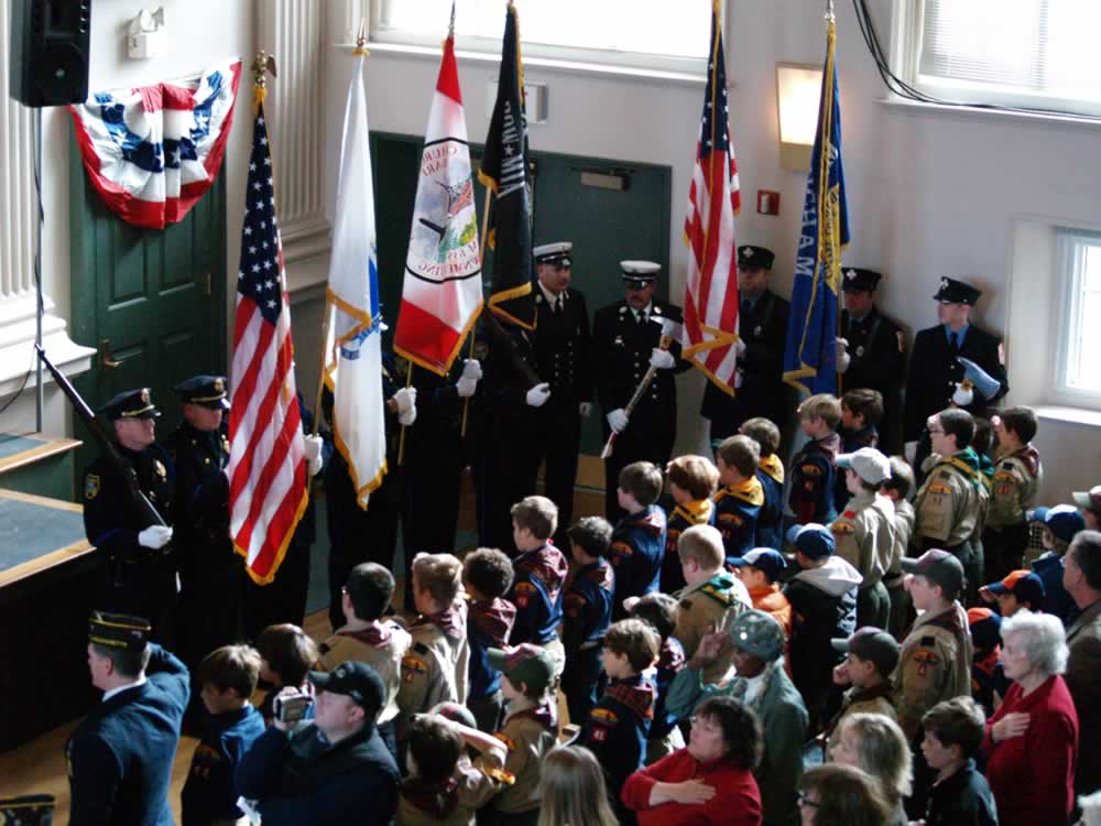 Attendees During Singing of National Anthem